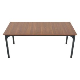 VEVOR Rectangle Dining Table, 71 inch Length Large Wood Tables for 6-8 Person, Farmhouse Dinner Furniture, Rustic Conference Desk with Iron Legs