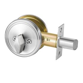 VEVOR Deadbolt Lock, Round Single Cylinder Dead Bolt, Keyed 1 Side, Fits Standard Size Interior and Exterior Doors, Full Metal, with 3 Keys