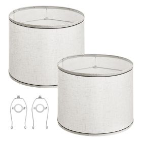 VEVOR Lamp Shade 2 Set, 11 in Top x 13 in Bottom x 10 in High (Spider Fitter), Medium Lampshade with Harp