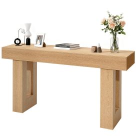 VEVOR 63 in Console Table, Farmhouse Desk Behind the Couch, Wooden Rectangle Entrance Desk, Narrow Long Sofa Table Accent Stand for Hallway, Bedroom