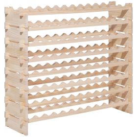 VEVOR 96 Bottle Stackable Modular Wine Rack, 8-Tier Wine Bottle Holder,Solid Wood Floor Freestanding Wine Storage Rack For Pinot Noir bottles