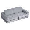 VEVOR Modular Kids Play Couch, Sectional Toddler Sofa with Armrests, 28D Sponge & Short Pile