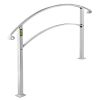 VEVOR Handrails for Outdoor Steps, Fit 1 or 3 Steps Outdoor Stair Railing, White Wrought Iron Handrail, Flexible Front Porch Hand Rail