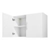 VEVOR Laundry Room Wall Cabinet, 2-Tier Wall Mounted Hanging Cabinet with Adjustable Shelf, 36 in Cupboard Storage with 2 Doors, for Kitchen, Bathroom