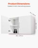 VEVOR Laundry Room Wall Cabinet, 2-Tier Wall Mounted Hanging Cabinet with Adjustable Shelf, 36 in Cupboard Storage with 2 Doors, for Kitchen, Bathroom