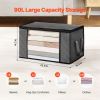 VEVOR 90L Large Storage Bags, 6 Pack Clothes Storage Bin, Foldable Closet Organizers Containers with Handle, Nov-woven Fabric Storage Bag for Clothing