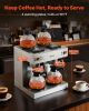 VEVOR Commercial Drip Coffee Maker, 24 Cups Coffee-Maker Machine with 4 Glass Carafes and 4 Decanter Warmer Plates