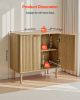 VEVOR Coffee Bar Cabinet, Mid Century Fluted Coffee Bar Table with 2-Tier Storage, Buffet Stand Cabinet with 2 Barn Door