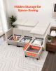 VEVOR Modular Sectional Sofa, 3-Seater Modular Sofa with Hidden Storage, Cloud Sectional Couch with Ottoman & High Rebound Sponge