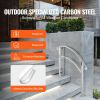 VEVOR Handrails for Outdoor Steps, Fit 1 or 3 Steps Outdoor Stair Railing, White Wrought Iron Handrail, Flexible Front Porch Hand Rail