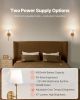 VEVOR Battery Operated Wall Sconce Set of 2, 4000mAh Rechargeable Wireless Wall Lights with Remote Control, 30 Lighting Modes, 12 RGB Colors & Timer