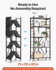 VEVOR 5-Tier Foldable Storage Shelf, 28W x 13D x 66H Inch Folding Metal Rack Shelving Unit