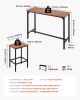 VEVOR Bar Table, 3PCS 47″ Bars Tables Set, Bar Tables and Chair Set with Rounded Edge Design, Rectangular Pub Table with Two Stools for Office Desk