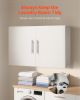 VEVOR Laundry Room Wall Cabinet, 2-Tier Wall Mounted Hanging Cabinet with Adjustable Shelf, 36 in Cupboard Storage with 2 Doors, for Kitchen, Bathroom