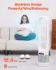 VEVOR Tower Fan Bladeless, 15.4ft/s Velocity Floor Fan that Blows Cold Air, 80° Oscillating 8-Speed Fans, 8H Timer