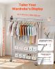 VEVOR Clothes Rack, Rolling Clothing Garment Rack with 2 Hanging Rods and 2 Storage Shelves, 264 lbs Load Capacity