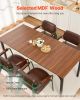 VEVOR Rectangle Dining Table, 71 inch Length Large Wood Tables for 6-8 Person, Farmhouse Dinner Furniture, Rustic Conference Desk with Iron Legs