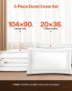 VEVOR King Duvet Cover Set, 100% Cotton, 3 Pieces Bedding Set King Size with 1 Duvet Cover 104 x 90 in and 2 Pillow Shams 20 x 36 in, Soft Breathable