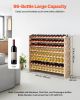 VEVOR 96 Bottle Stackable Modular Wine Rack, 8-Tier Wine Bottle Holder,Solid Wood Floor Freestanding Wine Storage Rack For Pinot Noir bottles