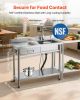 VEVOR Stainless Steel Utility Sink, Free Standing Single Bowl Commercial Kitchen Sink with Drawer, Faucet and Hot & Cold Water Pipe