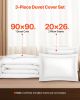 VEVOR Queen Duvet Cover Set, 100% Cotton, 3 Pieces Bedding Set Queen Size with 1 Duvet Cover 90 x 90 in and 2 Pillow Shams 20 x 26 in, Soft Breathable