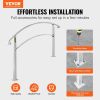 VEVOR Handrails for Outdoor Steps, Fit 1 or 3 Steps Outdoor Stair Railing, White Wrought Iron Handrail, Flexible Front Porch Hand Rail