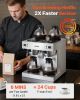 VEVOR Commercial Drip Coffee Maker, 24 Cups Coffee-Maker Machine with 4 Glass Carafes and 4 Decanter Warmer Plates