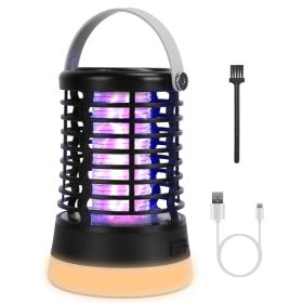 1Pc 4 In 1 Bug Zapper Light Rechargeable Mosquito Zapper For Indoor Outdoor Waterproof Mosquito Killer Lamp With 3 Lighting Modes For Patio Yard (Option: Black)